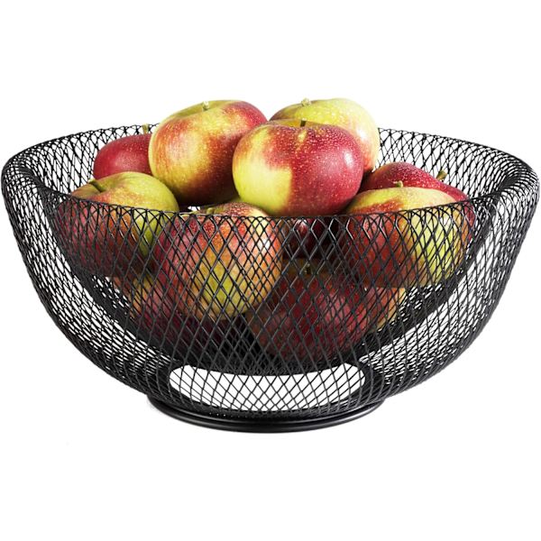 Frugtkurv sort frugtkurv metal - 25,5cm skål sort metal kurv dekorativ skål sort frugtkurv moderne frugtkurv frugtkurv trådkurv
