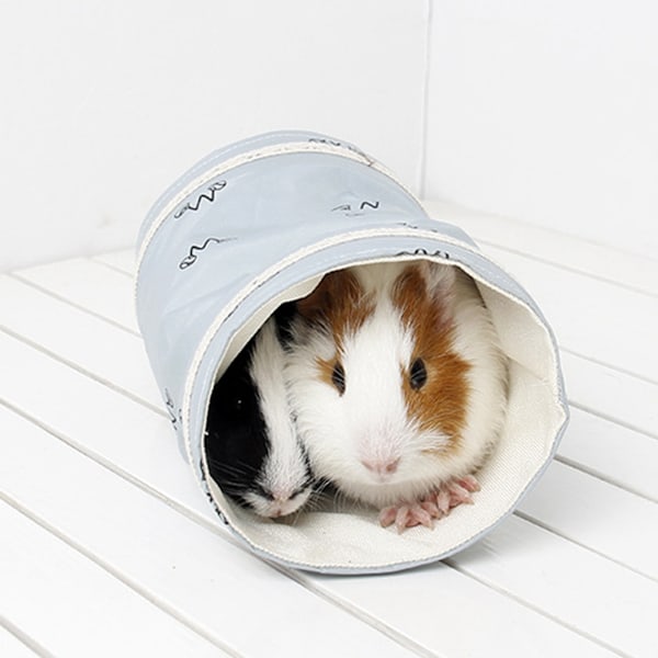Hamster Tunnel Säng Varm Mjuk Gömställe Liten Husdjurstunnel Rör Bo för Marsvin Ödla Vår Höst Blå