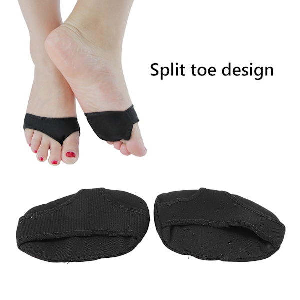 Forfodssko Indlægssåler Stof Fod Metatarsal Pads Massagepude til Fodpleje Sort