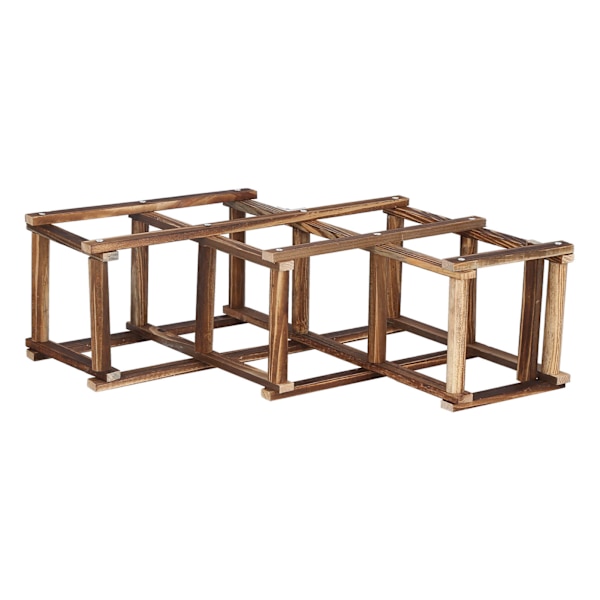 Fällbar vinskåp i furu, hållbar, elegant, enkel vinställskåp för hem, hotell, kontor, rostad färg, 6 flaskor