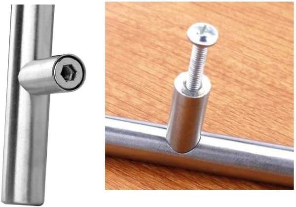 10 x Kjøkkenhåndtak i rustfritt stål 96mm hullavstand, B