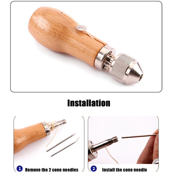 Läder sy awl nål kit DIY hand sömnad verktyg tillbehör för reparation tält ryggsäck typ A
