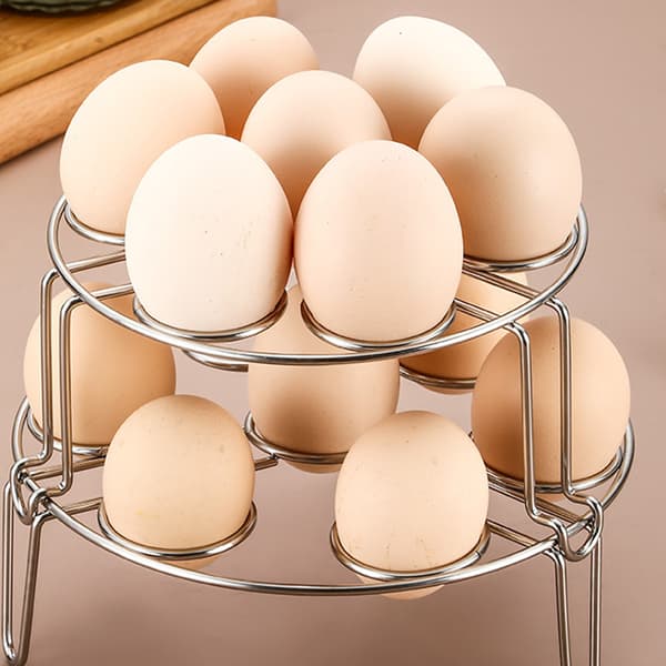 Eggdamperstativ i rustfritt stål, stablebare damperbrett i rustfritt stål for trykkoker og gryte, multifunksjonelt damperstativ