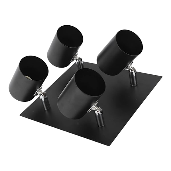 4-lampor justerbar industriell spårljusarmatur modern svart E27 lamphållare 85‑265V