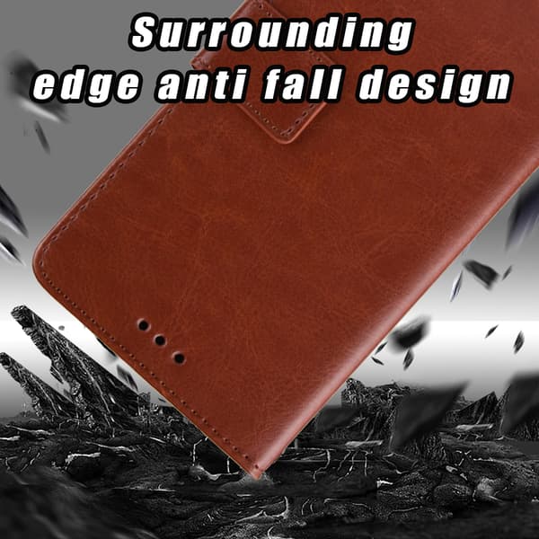 Til Sony Xperia 5 - Wallet - Brun Flip Cover