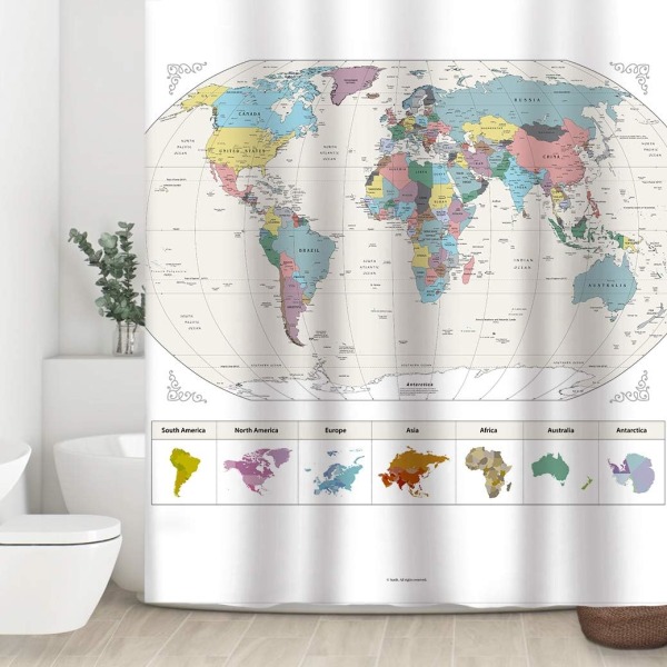 Ny! Karta över världen med detaljerade större städer. PVC-fri, icke-