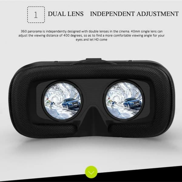 Bluetooth Fjärrkontroll VR-Headset för iPhone & Android, Virtual Reality 3D-glasögon med Brett Synfält, Högupplösta Linser för 360°