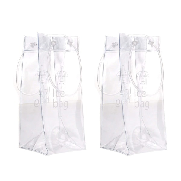 Bärbar Isvinspåse, Hopfällbar Transparent PVC-påse, Perfekt För Kylda Drycker Och Utomhusäventyr