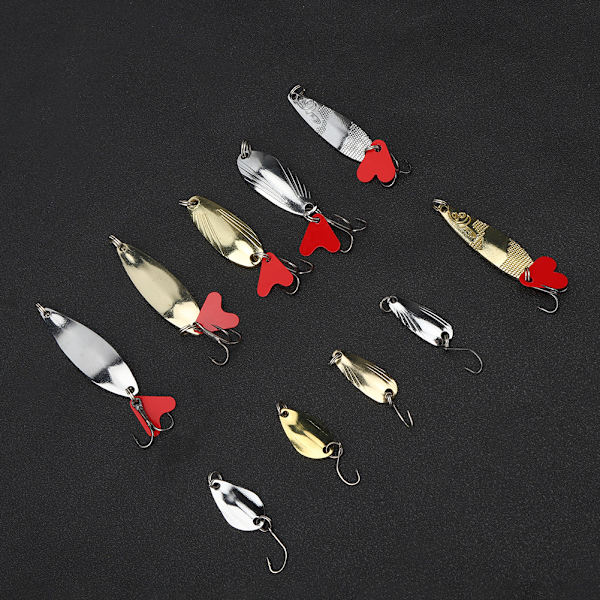 10 st Sequin Fiskedrag Kit Hård Konstgjord Bete med Krok Fisketillbehör XLT-4