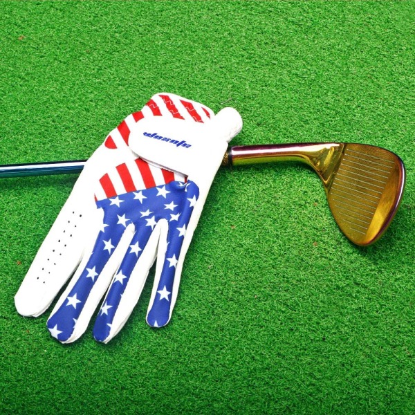 Golfhandskar Vänsterhandsläder för män med poängräknare USA