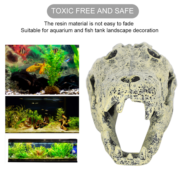 Akvarie fisketank dekoration kunstig simulation kranieform ornament til dekoration landskab