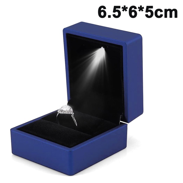 LED Upplyst Ring Box Örhänge Ring Case Vigselring Smycken
