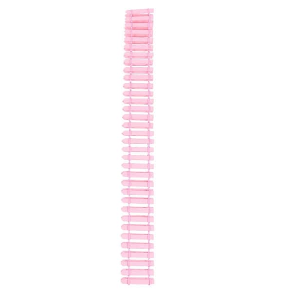 Mini landskapsgjerde håndlaget mini tømmergjerde for utendørs bruk 2 stk rosa tre