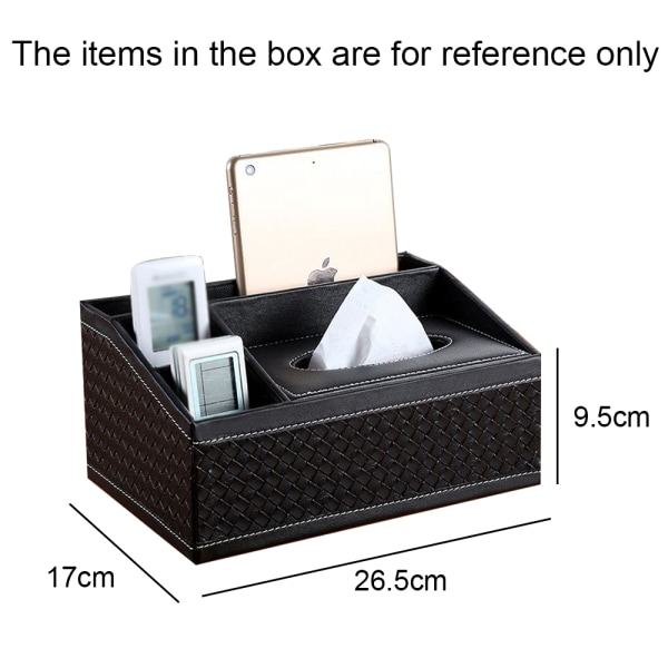 Multifunctional Leather Tissue Box Coffee Table Desktop Remote