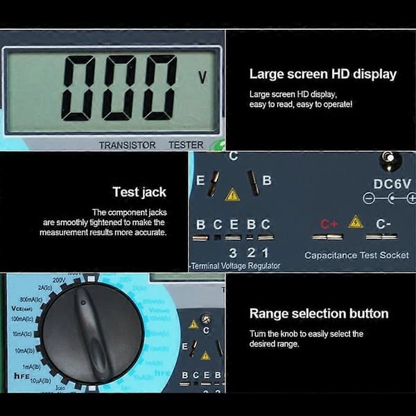 DUOYI DY294 Multifunksjonell digital transistortester