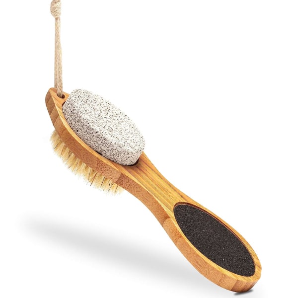 Foot File Callus Remover, 4 in 1 Foot Scrubber pedikyyrisetti jalkojen Rasp hohkakivellä jaloille Varvaskynsiharja, Jalkojen hoito Pedikyyri Jalkaviilatyökalut