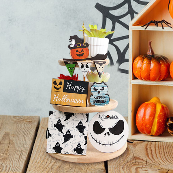Trä Halloween Griffeltavla Skyltar för Dekorationer Heminredning