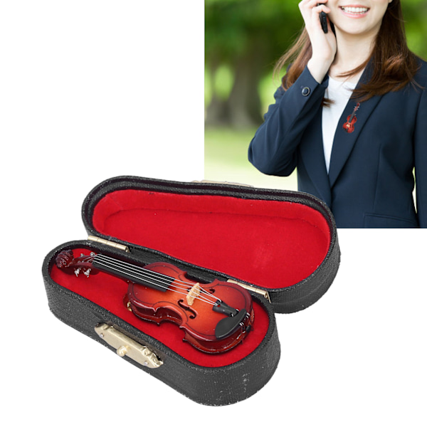 Violin Brosche - Udsøgte detaljer uden pigge - Mini musikinstrumentmodel til gavegivning og kjoledekoration