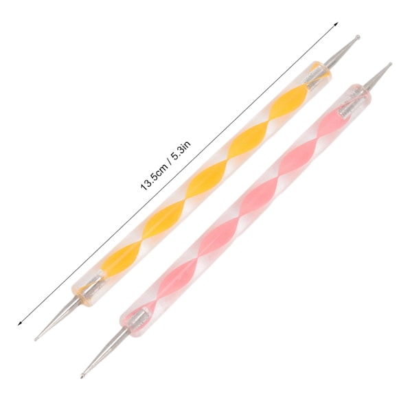 25 stk Spikerkunst Dotting Penner Akryl Skruestang Rundt Hode Spikerkunst Dobbeltsidig Dotting Pen Indentasjonspenn Spikerkunstverktøy