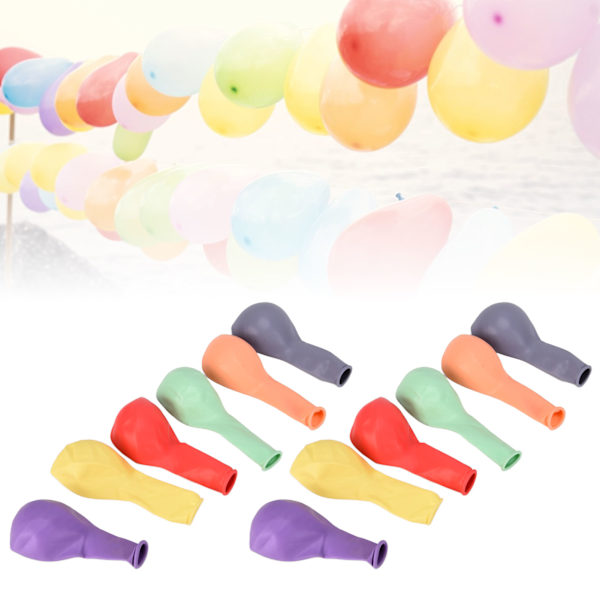 100 st Macaronballonger, tjocka, explosionssäkra, latexballonger i blandade färger för födelsedagsfest och bröllopsdekoration