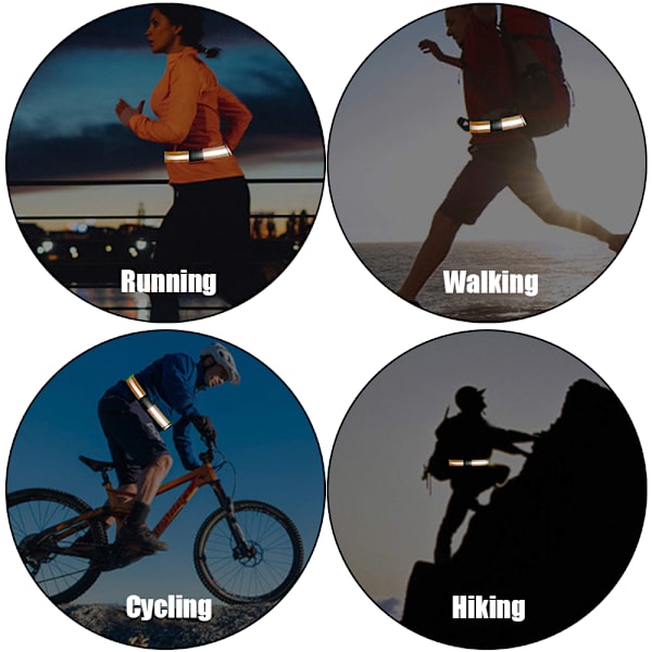 Reflekterande elastiskt säkerhetsbälte för löpning och cykling