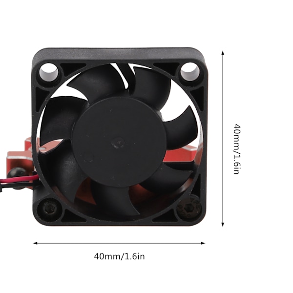 Motor Metal Clamp Heatsink Køleventilator med Termosensor Passer til 1/8 1/10 RC BilRød