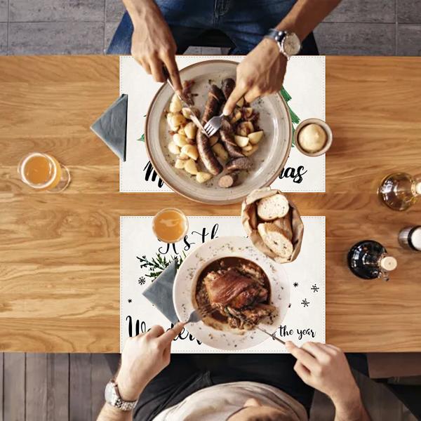 Julgranskula placemats set om 4 för matsal dekor