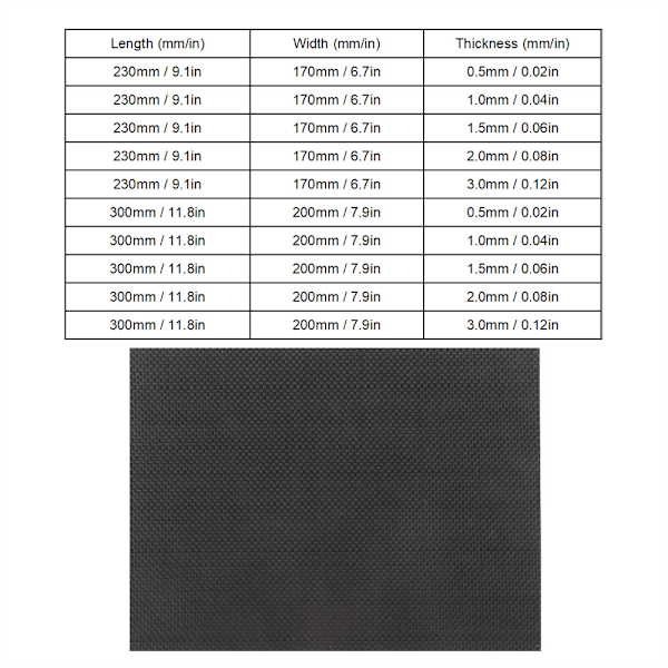 High Hardness Twill Carbon Fiber Plate Board Sheet Material with Bright Glossy SurfaceBright 230x170x2.0mm