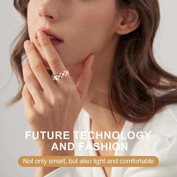 Fitness Tracker Smart Ring, Hjertefrekvensdeteksjon IP68 Vanntett Design, Blodoksygendeteksjon Søvnhelseanalyse Ring med Gestkontroll