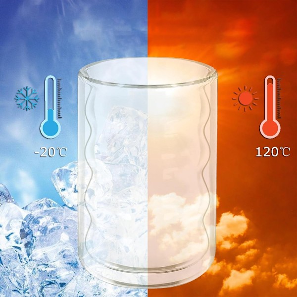 Latte Macchiato-glass dobbeltvegget 2x 2000ml, dobbeltveggede glass