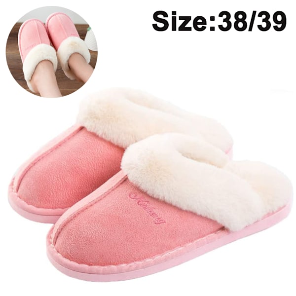 Kvinners tøfler, fluffy myke varme slip on tøfler
