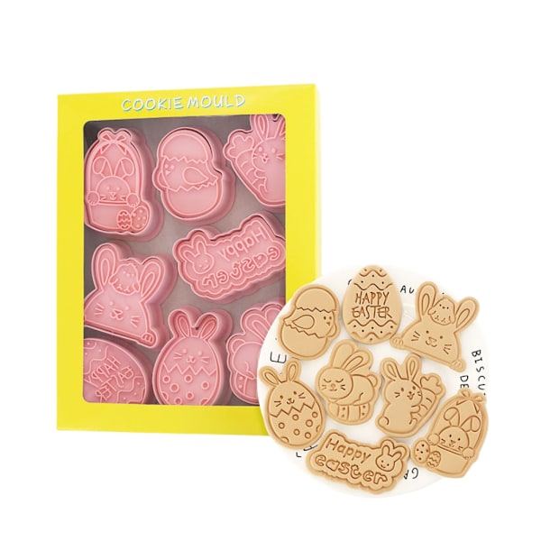 8 st påskformar 3D kaninformar set kexformar kakformar DIY bakverktyg