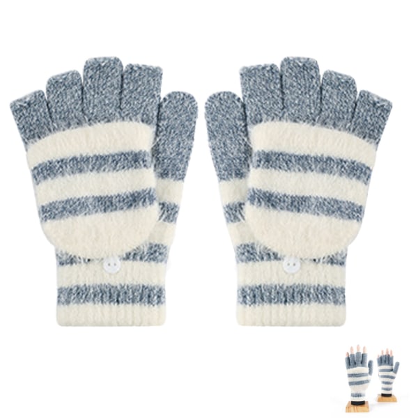 Stickade handskar Höst- och vinterhalvfingerhandskar Clamshell