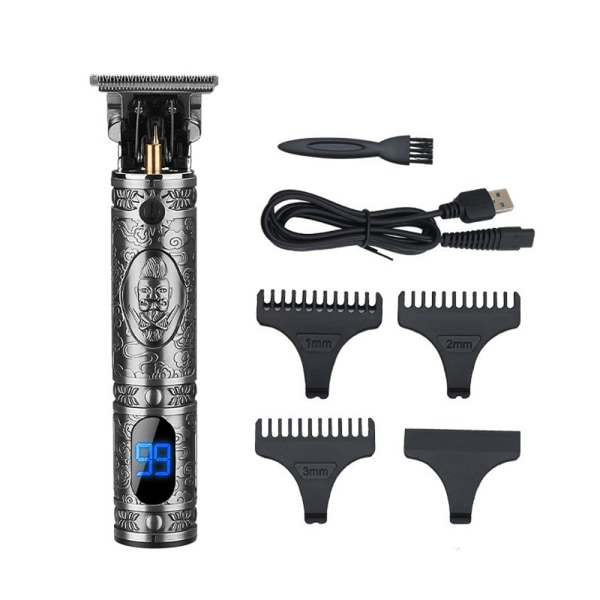Hårtrimmer, Professionel Trimmer, Mænds Skægtrimmer, Lang Hårtrimmer, Professionel Frisør, Genopladelige Konturer, Hårtrimmer med Guide