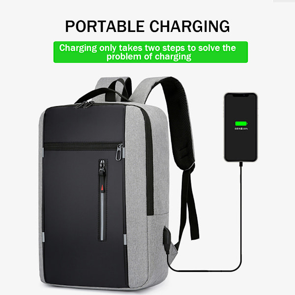 Suuri matkareppu naisille, vedenpitävä, USB-latausportilla