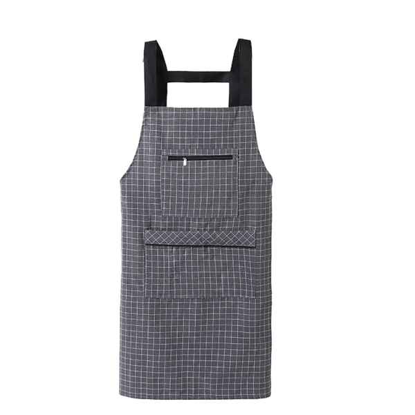 Bomullsförkläde med fickor Kock Matlagning Köksförkläden för kvinnor grey