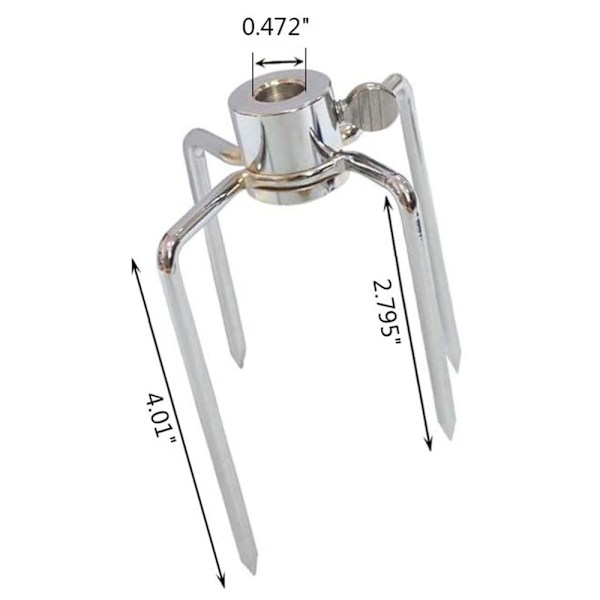 Kødholder til rotisserie, rustfrit stål, med diameter 12mm 2 stk.