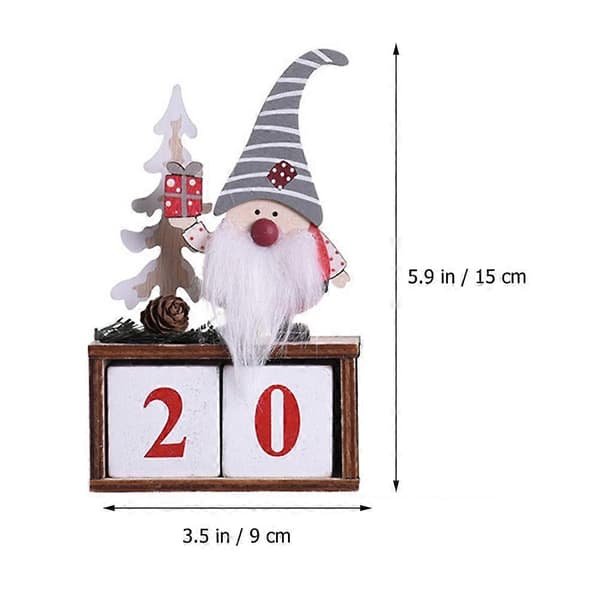 Julbordskalender i trä för hemmabruk, 6-pack, visar månad och datum Grey 15x9cm