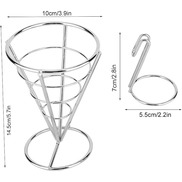 Pommes frites poseholder, pommes frites holder i rustfrit stål, robust og nem at rengøre