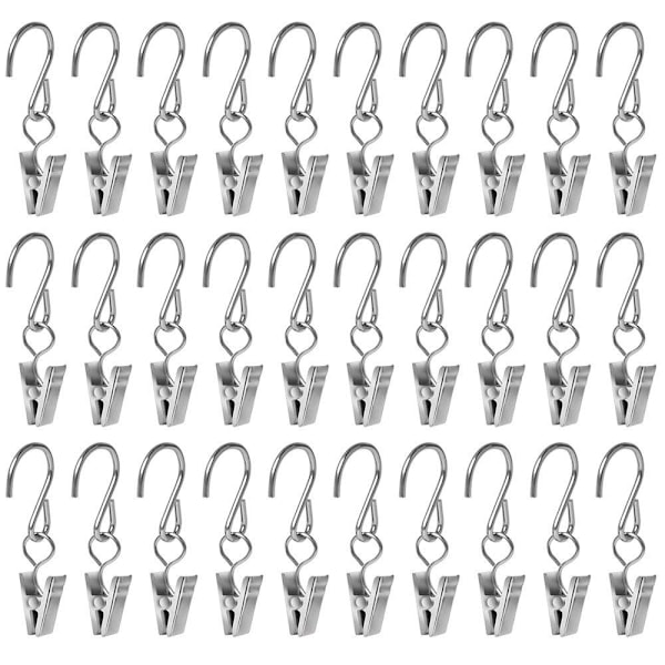 Stainless steel metal curtain clips with hooks silver curtain clip