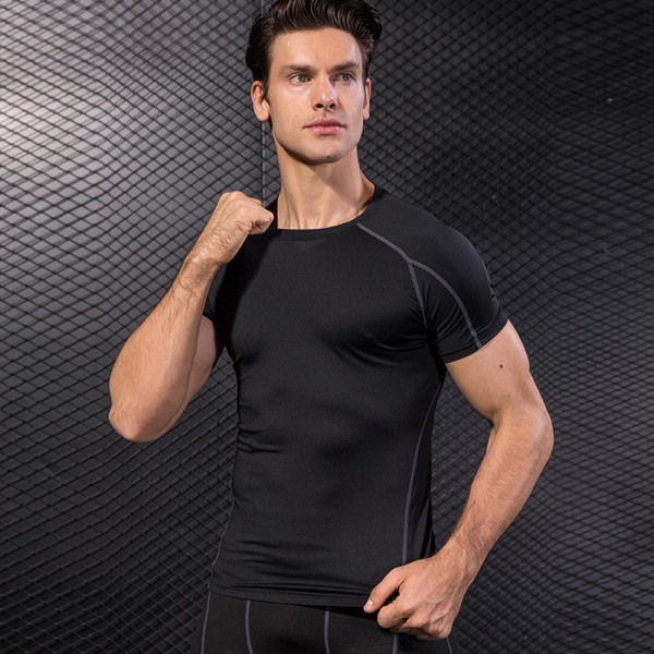 Cool Dry kortærmede kompressionsskjorter til mænd, 2-pack Sports