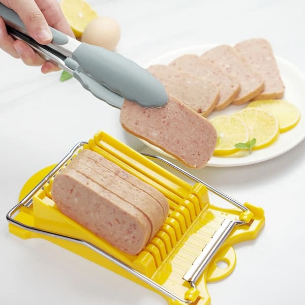 Matkutter i rustfritt stål med tråd for myke ingredienser, mozzarella-ostekutter med sklisikker base, eggedeler med roterbart kuttehode