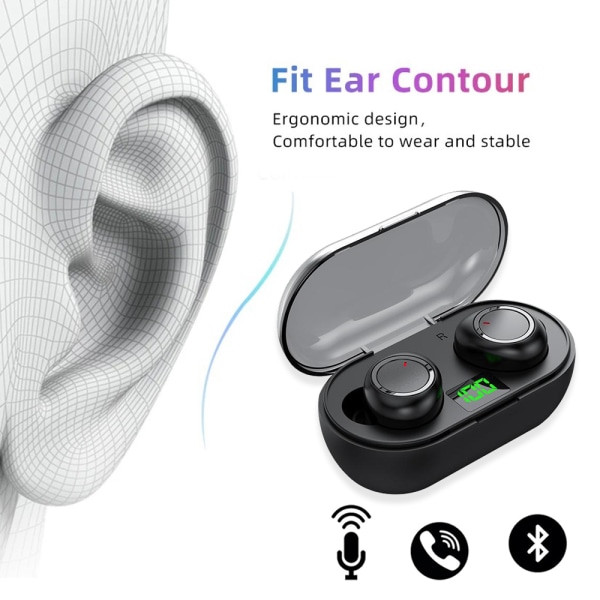 Trådløse Bluetooth-øretelefoner, Bluetooth 5.3 in-ear-hodetelefoner,