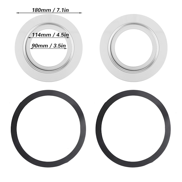 Adapter til køkkenvask i rustfrit stål 180 mm til 114 mm