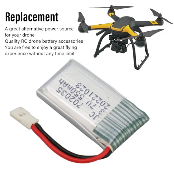 5 st 3,7 V 550 mAh fjärrkontroll UAV-batteritillbehör för Hubsan X4 H107 H107L H107D MJXRC F47 DFD F180 RC-drönare