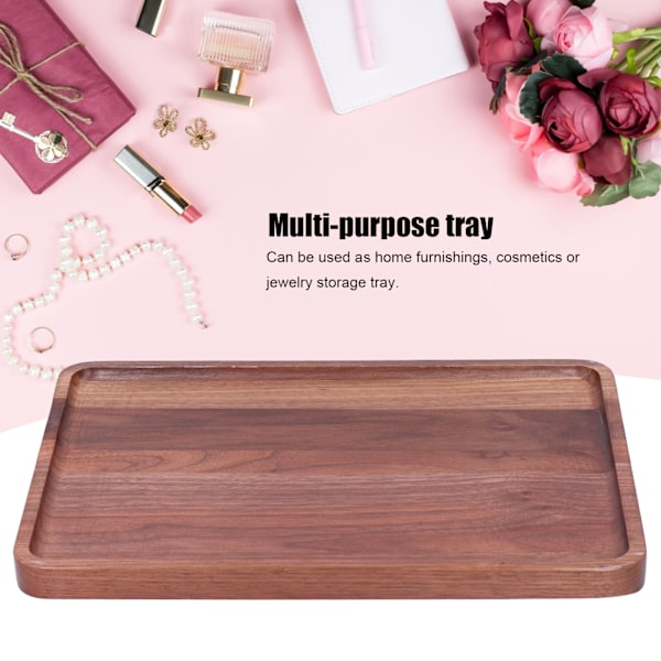 Walnut Service Plate Square Decoration Fruit Food Dessert Plate Tray Wooden BBQ Plate34x23x2