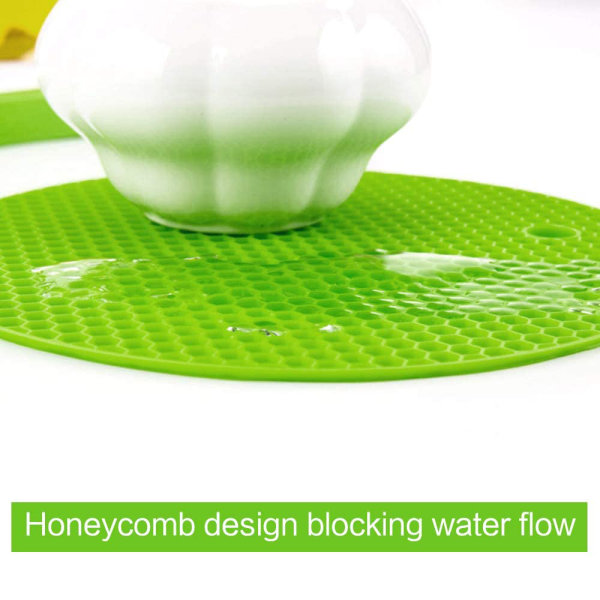 4 stk Food Grade Silikone Dækkeserviet Honeycomb Mat, Vandtæt og