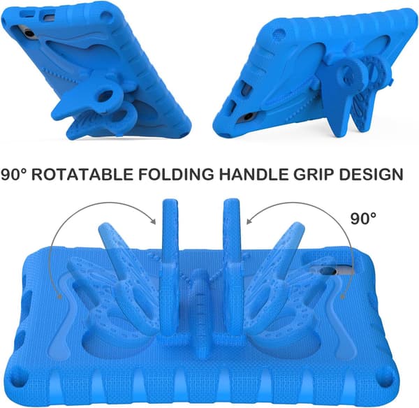 Fjärilsformat stativ surfplattefodral, lämpligt för iPad mini 7 anti-dropp axelremsfodral blue