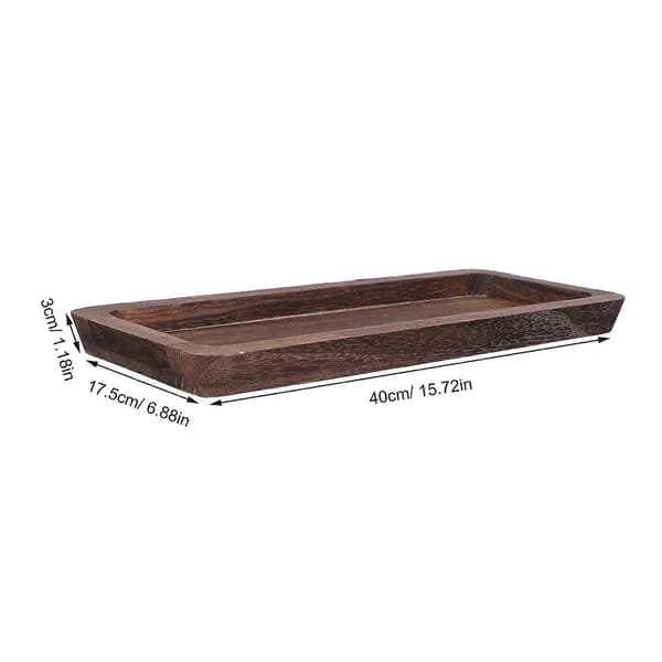 Lång träbricka för ljus med unik rustik design, 3-pack dekorativa serveringsfat