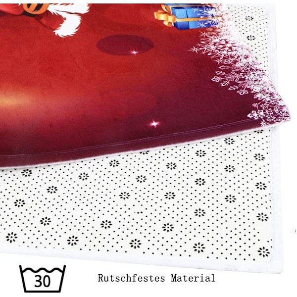 Julmatta för golv, halkfri 3D-tryck minnesskum mikrofiber absorberande snabbtorkande mångsidig dörrmatta för sovrum vardagsrum hall